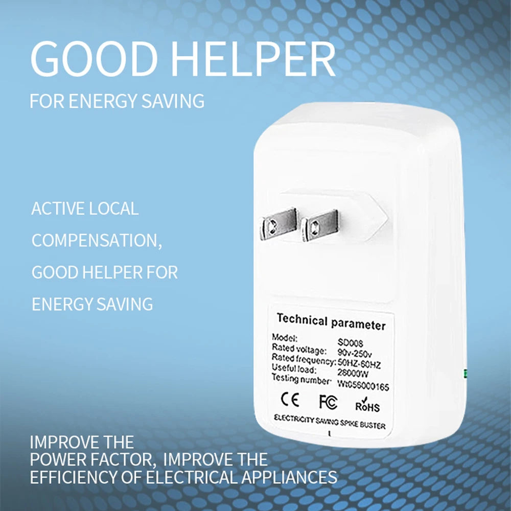 Pro Power save Energy Saver 90V-250V Home Office Voltage Stabilizer EU Plug - Electricity Saving Box for Stable Power Supply