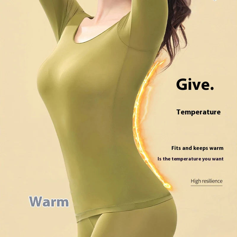 Women's Thermal Underwear Winter Clothes Seamless Thick Double Layer Warm Lingerie Women Thermal Clothing Set Woman 2 Pieces