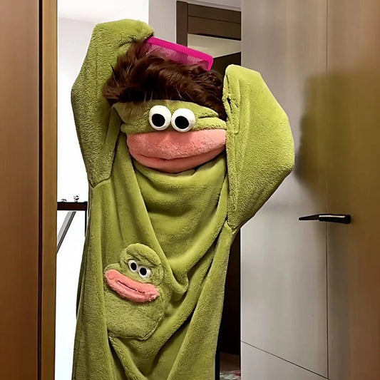 Hot Big Mouth Monster Cute Funny Onesie Pajamas Thickened Coral Fleece Homewear For Couples Men Women Autumn Cartoon Pajamas