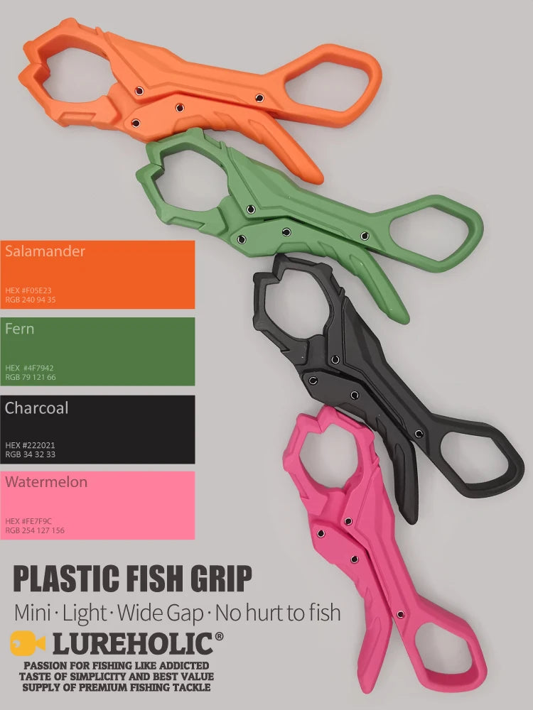 4 Colors for Option, Lureholic Mini Plastic Fish Grip, Wide Gap, No Harm to Fish, 13.5cm Lightweight 37g Lure Fishing Bass