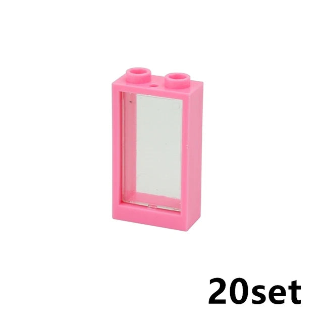 City Window Building Blocks MOC House Door Frame Glass Bricks Parts Compatible 60594  60616 60621 60596 MOC Educational Parts Fo