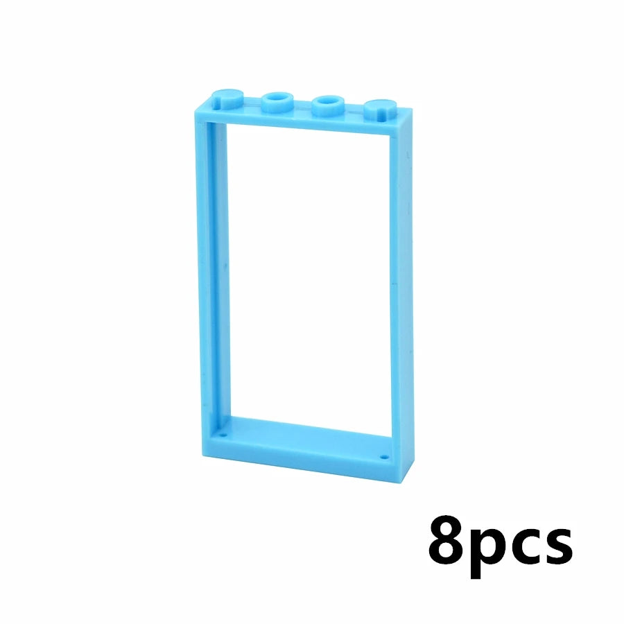 City Window Building Blocks MOC House Door Frame Glass Bricks Parts Compatible 60594  60616 60621 60596 MOC Educational Parts Fo