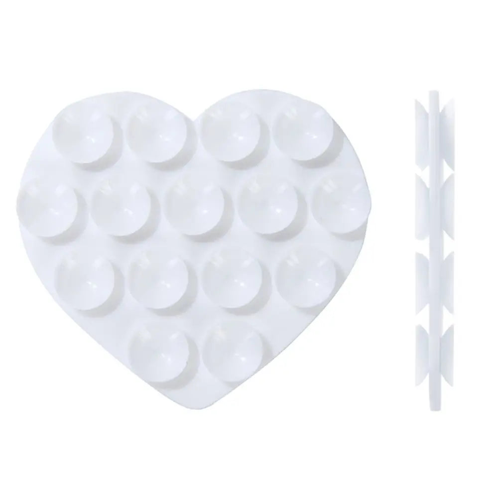 Silicone Sucker Mobile Phone Fixed Pad Hand-Free Heart-shape Suction Cup Bracket Strong Adsorption Phone Accessories