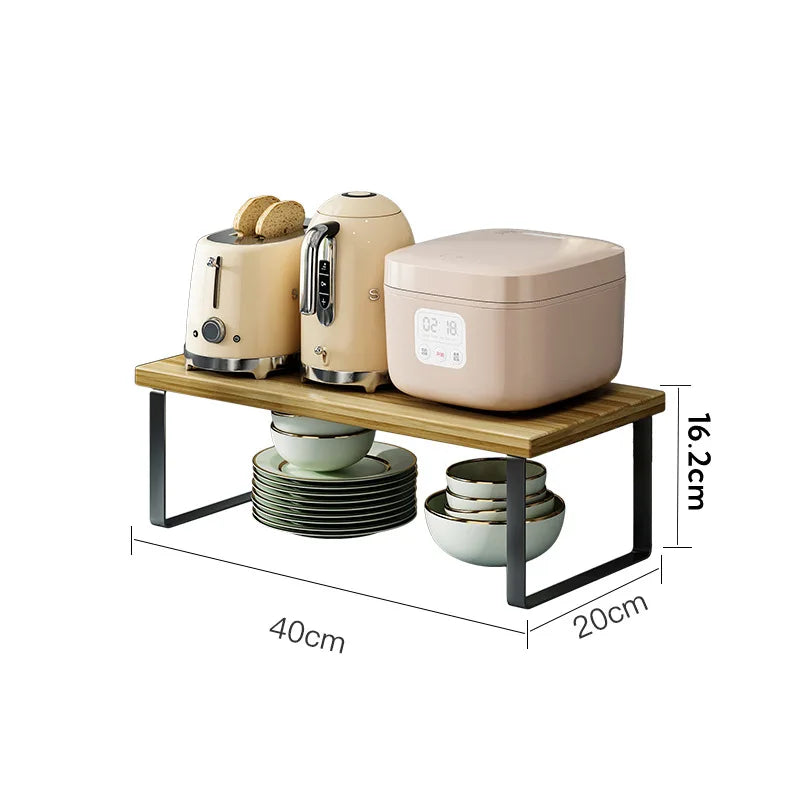 Kitchen Desktop Shelf Layered Storage Partition Rack Small Shelf for Storing Dishes Seasonings in The Cabinet Home Organization
