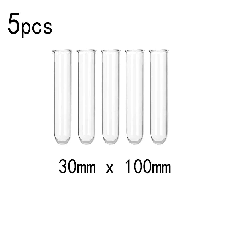 5pcs Borosilicate Glass Test Tubes, 75-300mm clear U-Bottom for Laboratory Science Experiments & School Education Supplies