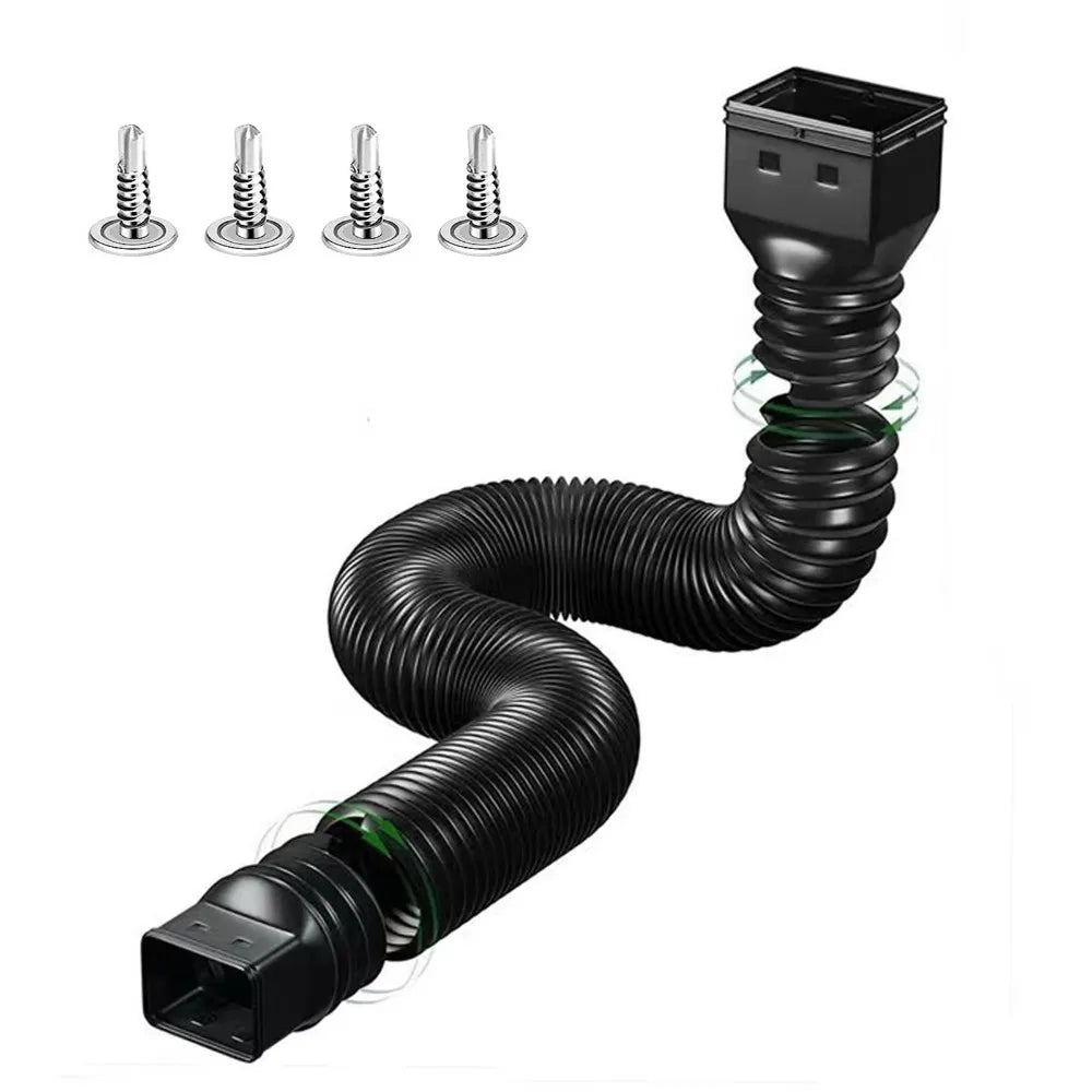 Retractable Rain Gutter Downspout Extensions Rainwater Drainage Adjustable Drain Downspout Extender with Screws