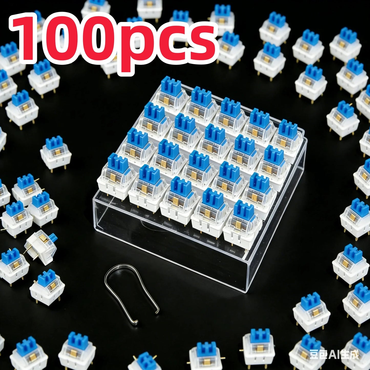 50/100pcs Keyboard Switch Keyboard Clicker Key Replacement 3 Pin Tactile Switch Plastic For Replacement Accessories