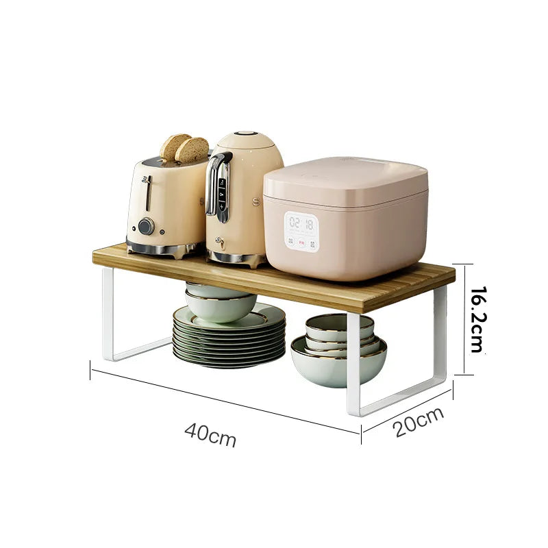 Kitchen Desktop Shelf Layered Storage Partition Rack Small Shelf for Storing Dishes Seasonings in The Cabinet Home Organization
