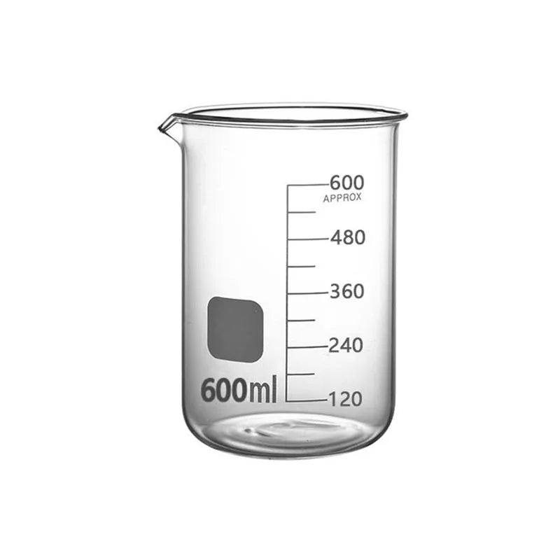 Lab Borosilicate GLass beaker  Graduated Beakers Measuring Glass Cup Chemical Experiment Laboratory Equipment Multiple Capacity