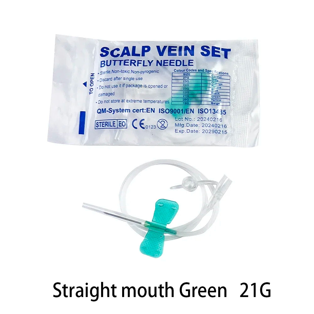 50 Pieces/Disposable Straight Mouth Butterfly Infusion Needle Double Wing Infusion Needle Pet Care Room Animal