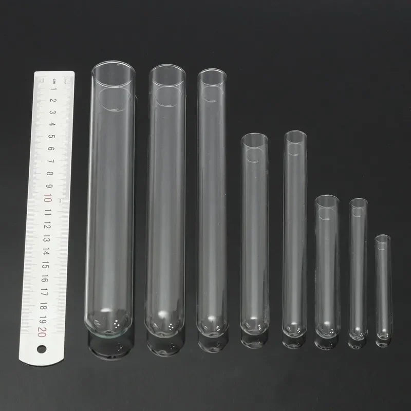 5pcs Borosilicate Glass Test Tubes, 75-300mm clear U-Bottom for Laboratory Science Experiments & School Education Supplies