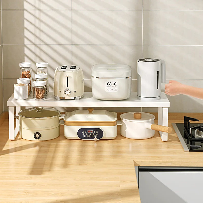 Kitchen Desktop Shelf Layered Storage Partition Rack Small Shelf for Storing Dishes Seasonings in The Cabinet Home Organization