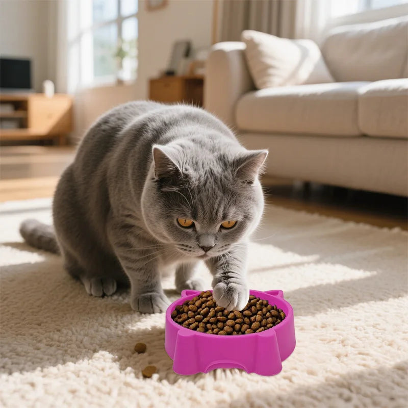 cat ear pet bowl elevated double bowls non-slip feeder dog cat food water bowl eco-friendly durable