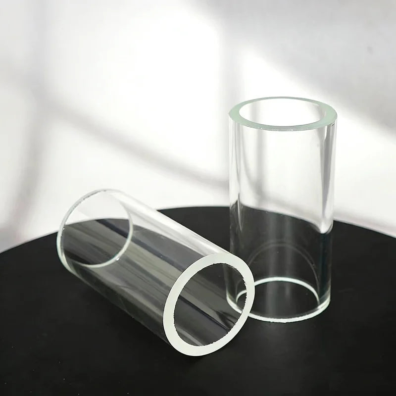 High Borosilicate Glass Column Chemical Pipeline Boiler Sight Glass Tube Pipe Viewing Cup OD15-8mm Height 100mm Thickness 5mm