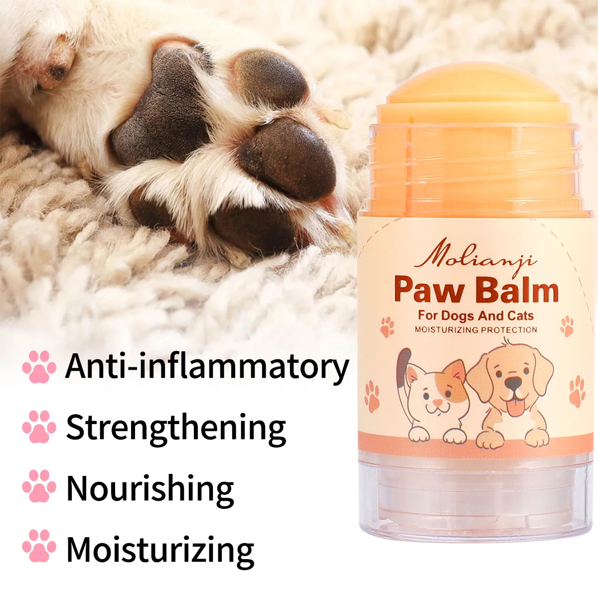 Pet anti cracking moisturizing cream, paw and nose care, deep moisturizing, suitable for cats and dogs, daily pet care