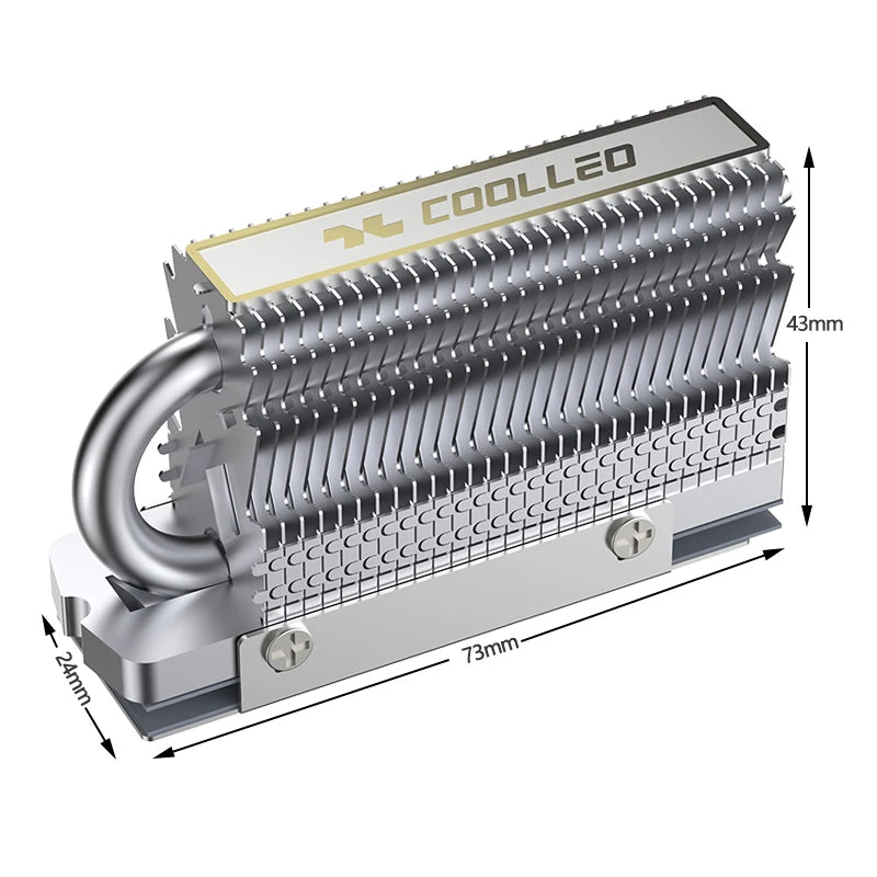 COOLLEO CL-SSD V1 M.2 2280 SSD Nvme Heat Sink Solid State Drive Radiator Fully Electroplated Reflow Welding AGHP HeatPipe Cooler