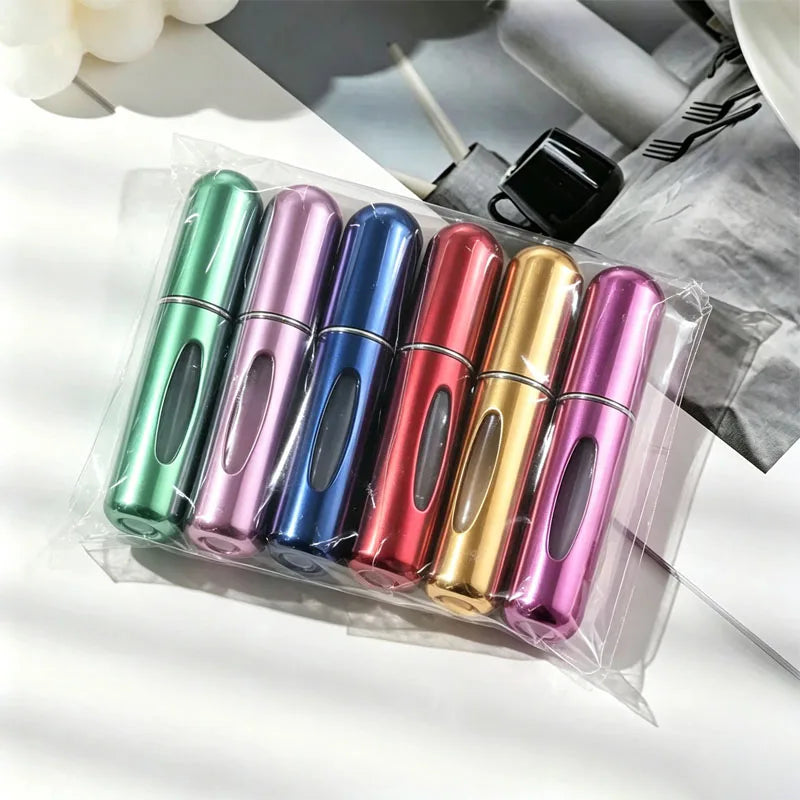 6 Portable Spray Bottles Travel Size 5ml Self-priming Bottom Fill Perfume Bottle Set