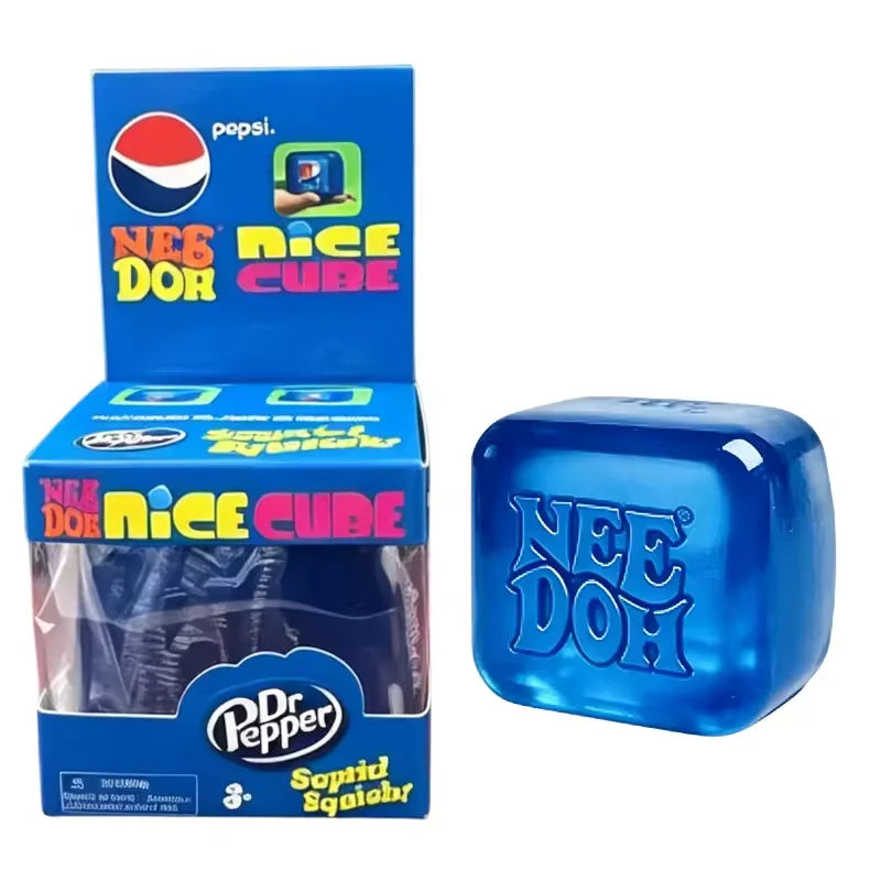 Needoh Dr Pepper Nice Cube & Dream Drop Sensory Toy Hamburger for Autism ADHD Squishy Stress Relief Anxiety Squeeze Pull Toy