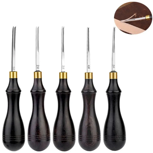 Professional Leather Edge Bevelers Wooden Handle Portable Wide Mouth Skiving Tool Functional Leather Edge Beveler