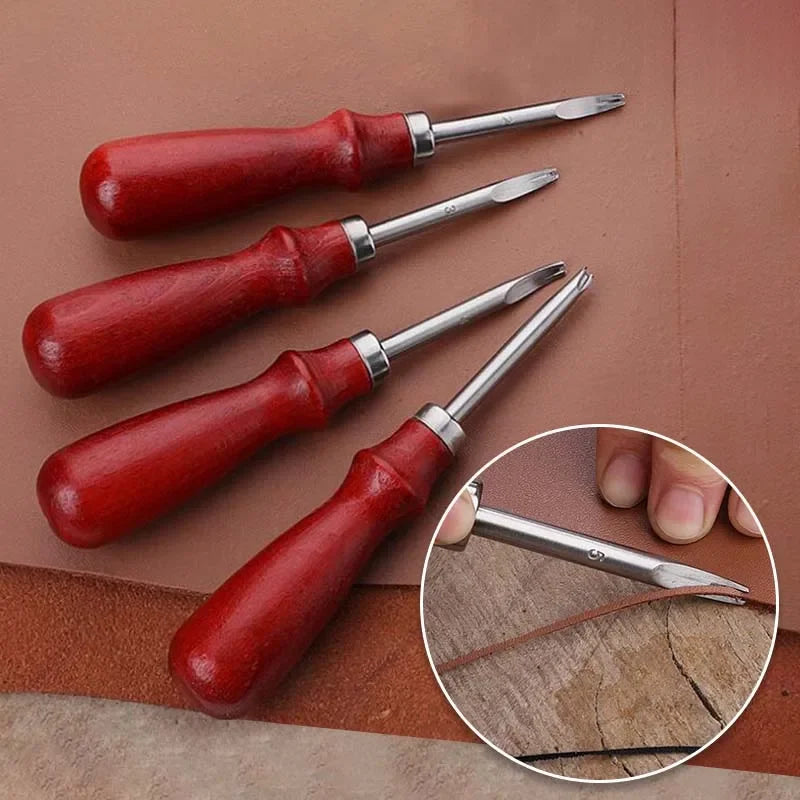 Leather Common Edge Beveler Skiving Craft Keen Edge Cutting Tool for Beveling V-shaped Blade with Rounded Center Taking The Edge