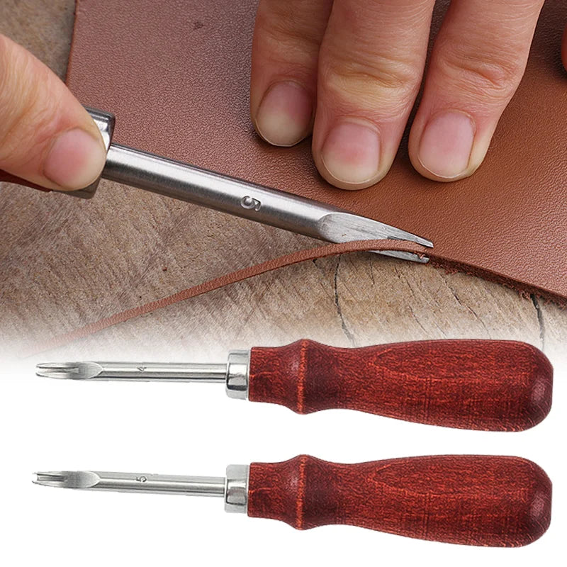 Leather Common Edge Beveler Skiving Craft Keen Edge Cutting Tool for Beveling V-shaped Blade with Rounded Center Taking The Edge