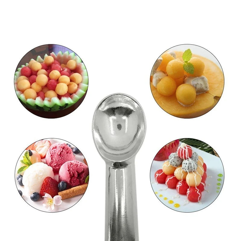 1Pc Lightweight Ice Cream Scoop Professional Black Silver Dishwasher Safe Cookie Scooper 7 Inch Non-Stick Ice-Cream Spade