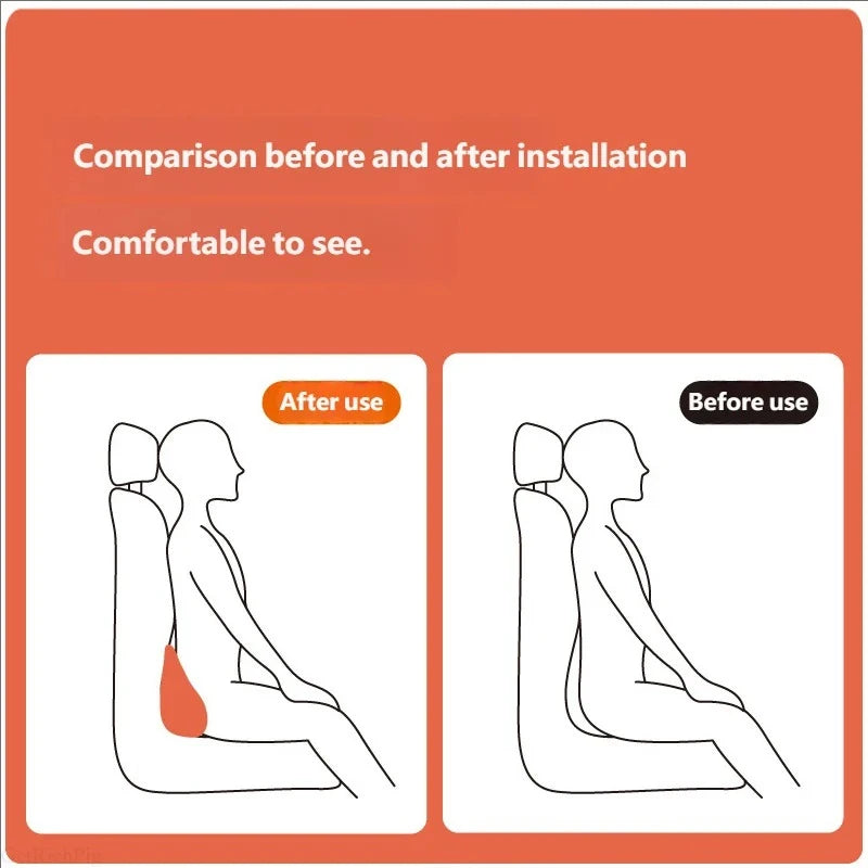 Car Memory Foam Lumbar Support Cushion Waist Pillow Backrest Seat Driver Travel Back Support Auto Interior Accessories Comfort