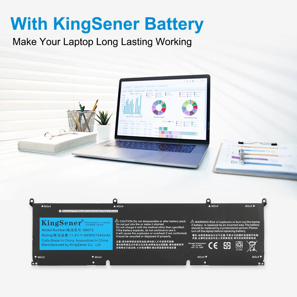 69KF2 86WH 7544mAh Battery for DELL XPS 15 9500 9510 9520 9530 Precision 5550 5560 G15 5511 5520 5515 5521 G7 15 7500 P91F P87F