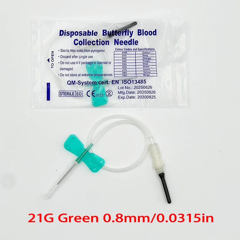 50 Pieces Disposable Butterfly Blood Collection Needle Double Wing Type Blood Collection Needle Pet Care Room Cat Dogs Animal