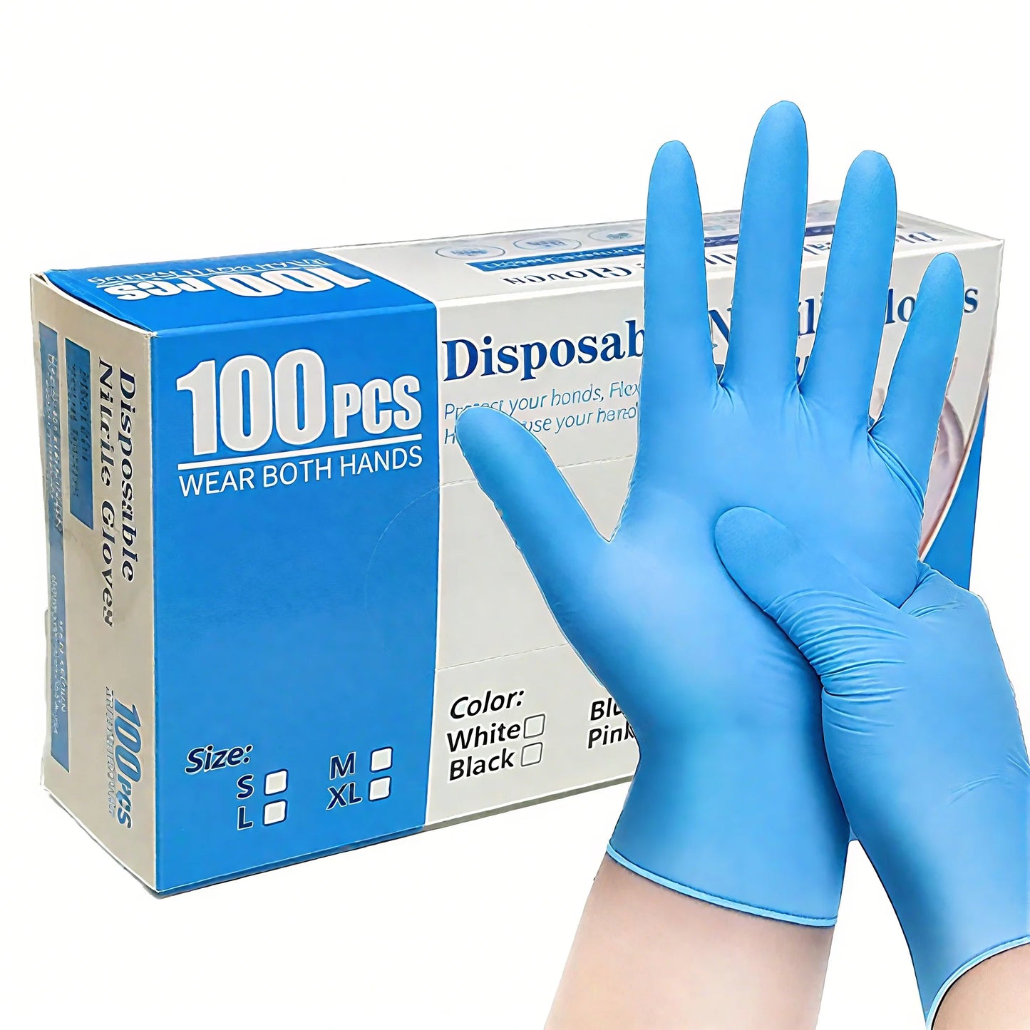 100Pcs Pink Nitrile Gloves - Slim Fit, Lightweight & Flexible, Multi-Scene Use (Kitchen, Nail Salon, Pet Care)