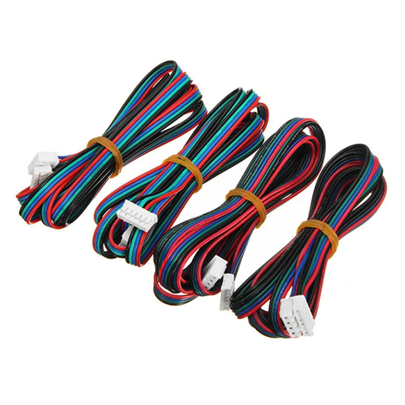 4pcs 100cm/200/300cm 4pin to 6pin XH2.54 3D Printer NEMA 17 Stepper Motor Cable DuPont Line For 42 Stepper Motor