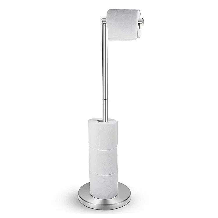 Paper Towel Holder Bathroom Stainless Steel Floor Mounted Toilet Paper Holder Single Pole Kitchen Floor Shelf Bathroom Fixtures