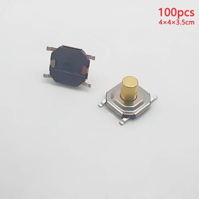 100pcs Tactile Switches 5.2x5.2 Smd Push Button 4*4*1.5mm/1.6/1.7/1.8/1.9/2/2.5/3/3.5/4/4.5/5/6/7/8/9 12V Copper Head Self-reset