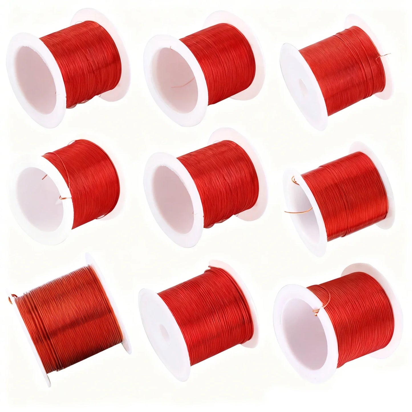 1-5 Rolls Fine Enameled Coppers Wire 0.1-1.0mm, Red Magnet Wire for Precision Coils, Jewelry Beads, DIY Electronics