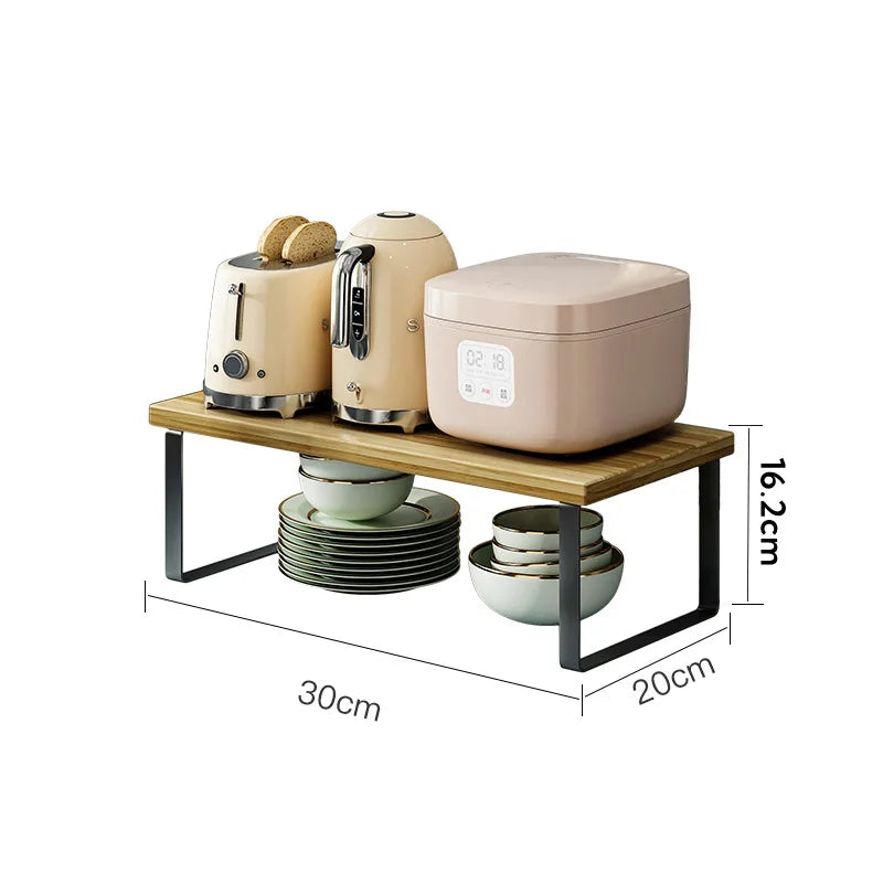 Kitchen Desktop Shelf Layered Storage Partition Rack Small Shelf for Storing Dishes Seasonings in The Cabinet Home Organization