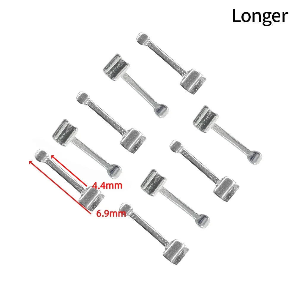 10Pcs/Pack Dental Crimpable Hooks Cross Tube Long Short Right/Left Stainless Steel Multi-function Durable Easy Use Ortho Tools