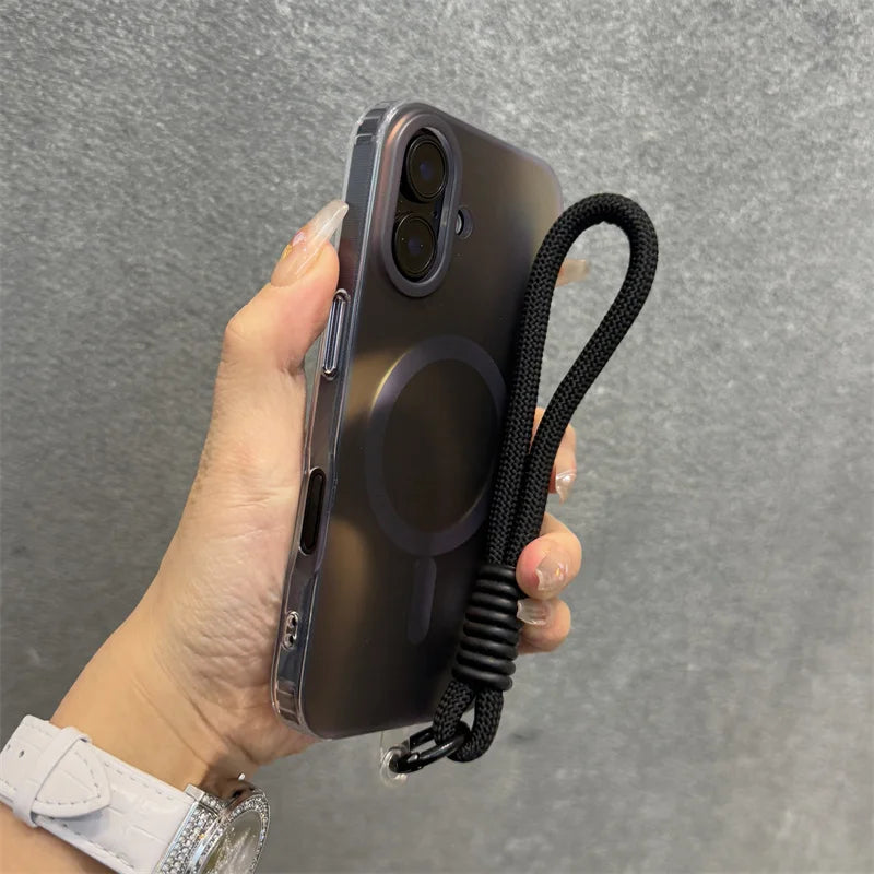 Ink Clashing Colours Chameleon for Magsafe Lanyard Case for iPhone 16 Pro 15 14 16 Pro Max 13 Magnetic Shockproof Soft Cover