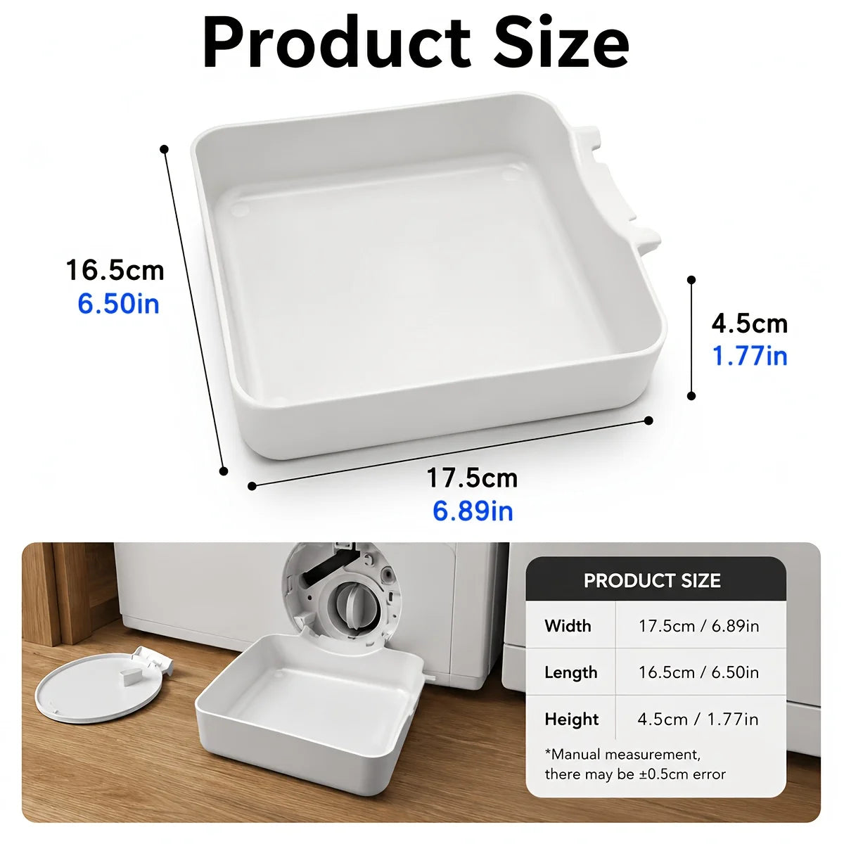Washing Machine Drainage Tray 3D Printing Drain Funnel Drip Tray for Cleaning Lint Filters Water Catch Tray Stops Floor Spills