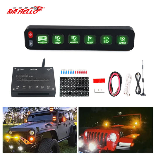 6 Gang Switch Panel 12v 24V Touch Switch Box Universal Automatic Individual Strobe Control For SUV Boat Car
