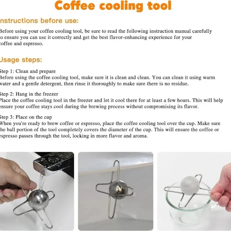Frozen Ball for Espresso Coffee Reusable Cooling Coffee Tool Stainless Steel Ice Balls Cooling Coffee Flavor Enhancer Gadgets
