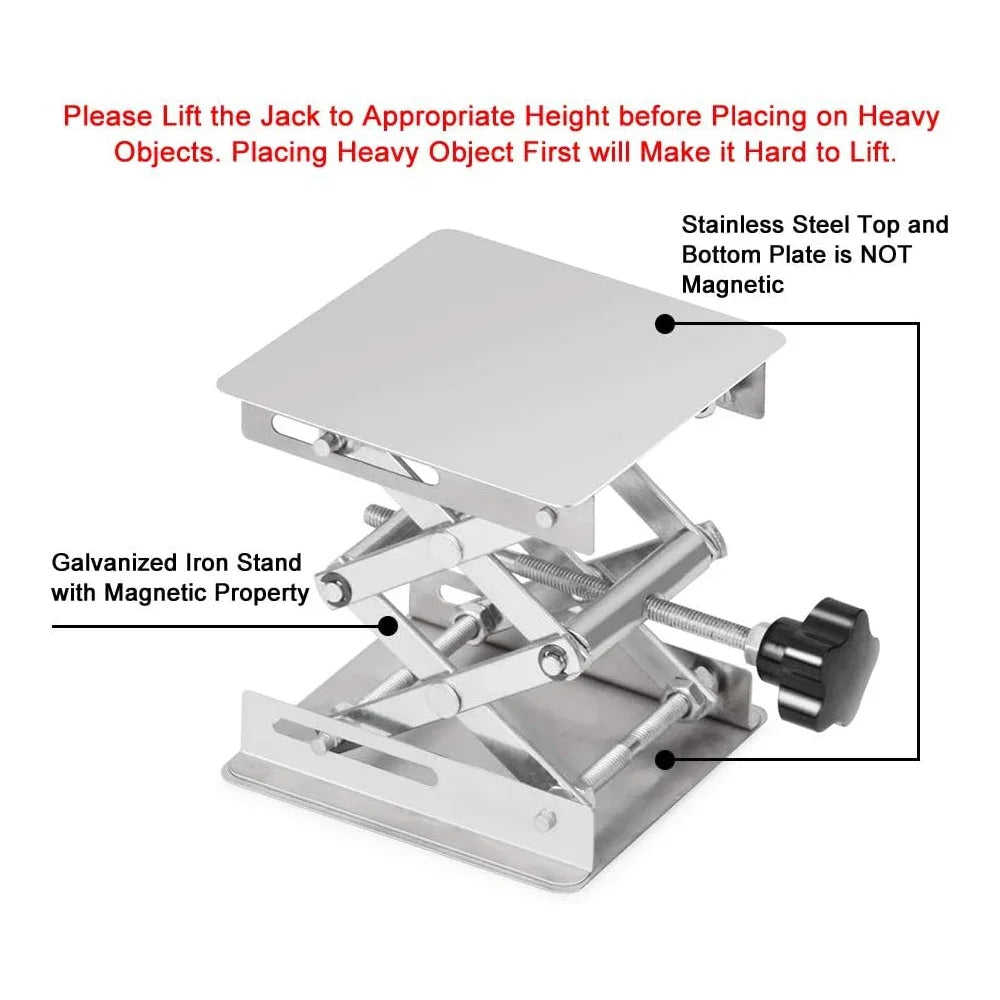 Lab Scissors Jack Stainless Steel Laboratory Support  Platform Lift Stand Table Expandable Height Platform Carpentry Tools