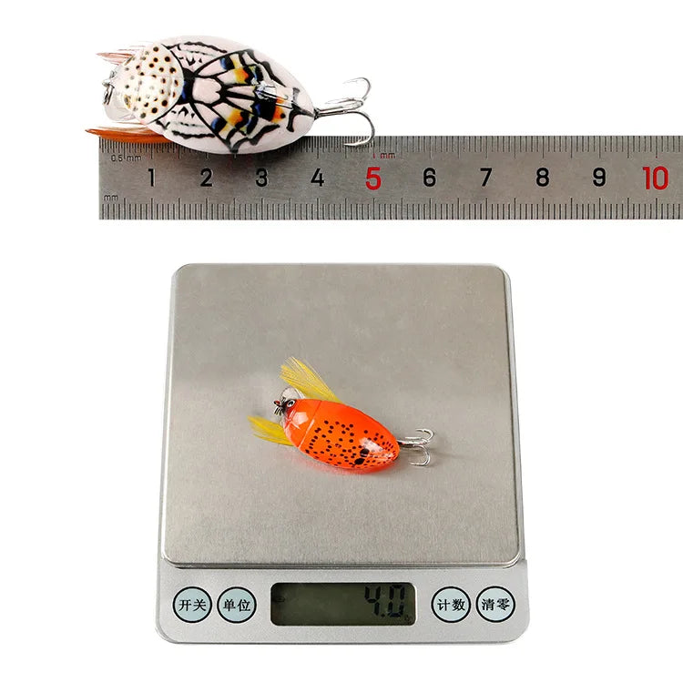 Artificial Fishing Cicada Bait Insect Bug Lure 38mm/4g Sea Beetle Crank Floating Wobblers Bass Carp Hard Bait Fishing Tackle