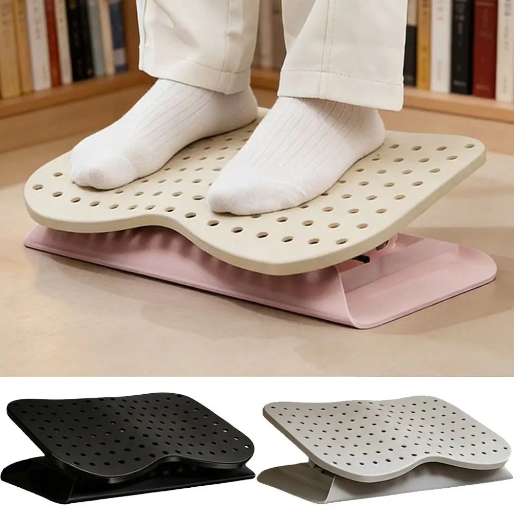 Ergonomic Under Desk Footrest Nonslip Bottom Hollow Out Office Desk Leg Rest Comfortable Breathable Adjustable Footstool