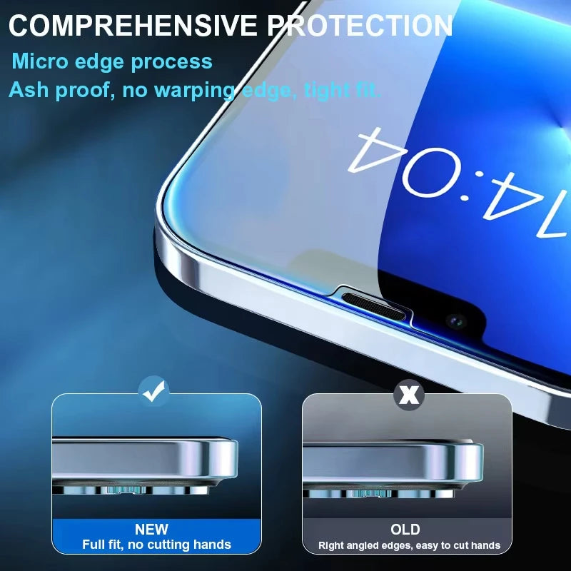 HD Tempered Glass for iPhone 17 16 Pro Max 18 16e 15 14 13 12 Mini 11 Air Screen Protector for iPhone X XR XS 7 8(No Black Edge)