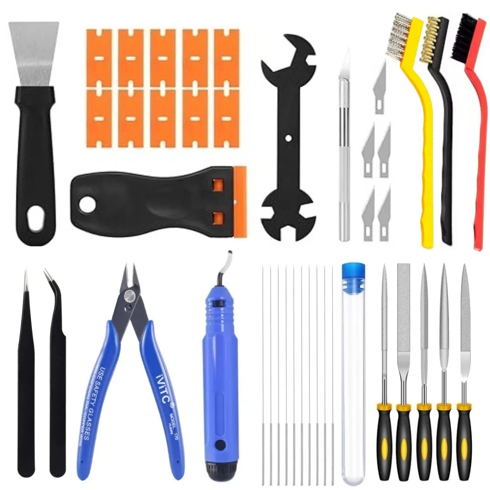 40PCS 3D Printer Tools, Scraper, Files, Wire Cutter, Craft Knife, Wrench,for 3D Printing Cleaning, Finishing and Removing