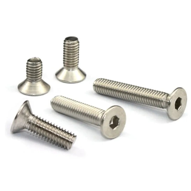 5pcs-100pcs Din7991 M1.6 M2 M2.5 M3 M4 M5 M6 M8 Stainless Steel 304  G10.9 Black Flat Hex Hexagon Countersunk Allen Head  Screw