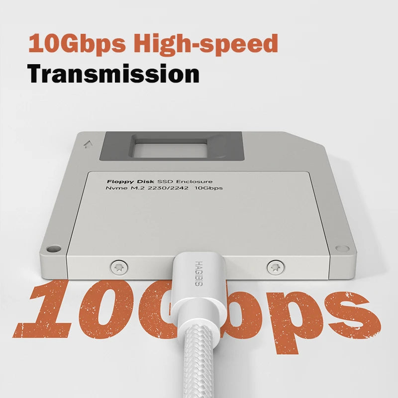 Hagibis 2230 M.2 NVMe SSD Enclosure USB 3.2 Gen 2 to PCI-E M.2 SSD Case 2242 External SSD Floppy Disk for iPhone 17 Pro Laptops