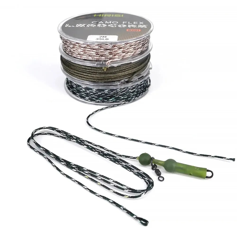 Hirisi 1pcs 35LB 7M Leadcore Carp Fishing Tackle Line Make Carp Hair Rigs 3 Color Braided Lead Line