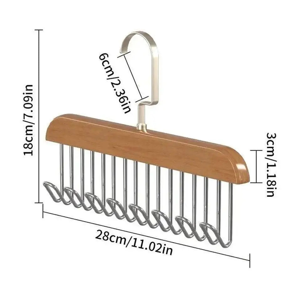 8-hook Solid Wood Hanger With Multifunctional Quality Home And Daily Necessities Hook Wave Drying Hanger