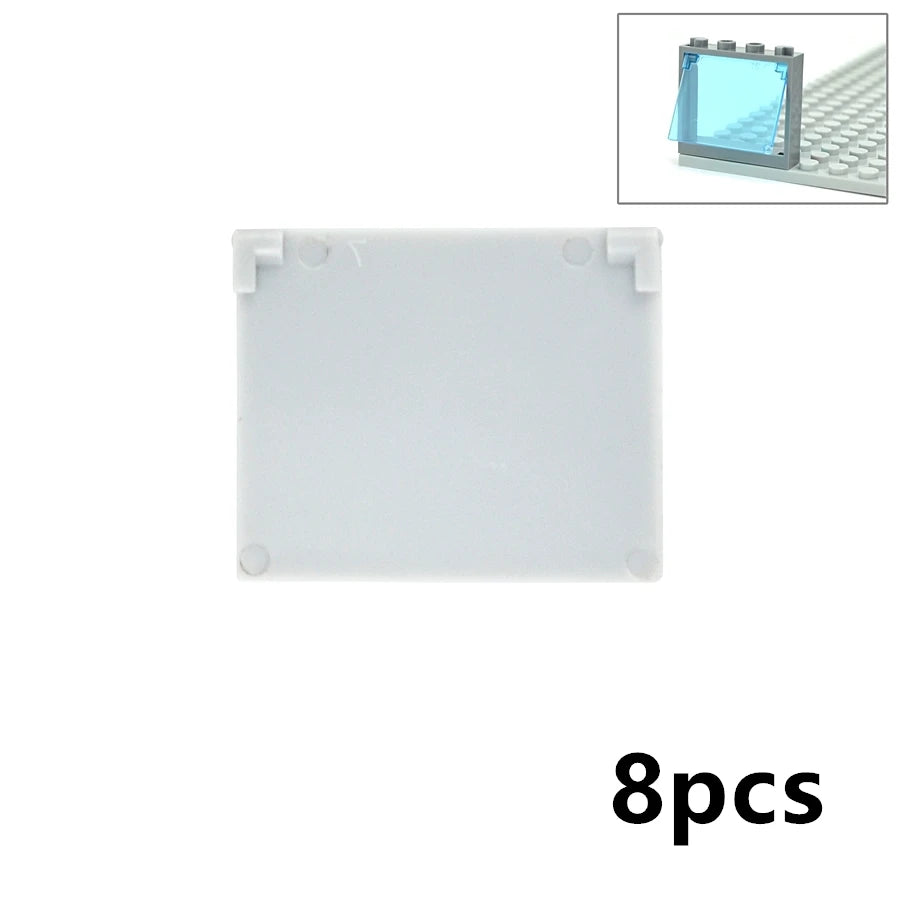 City Window Building Blocks MOC House Door Frame Glass Bricks Parts Compatible 60594  60616 60621 60596 MOC Educational Parts Fo